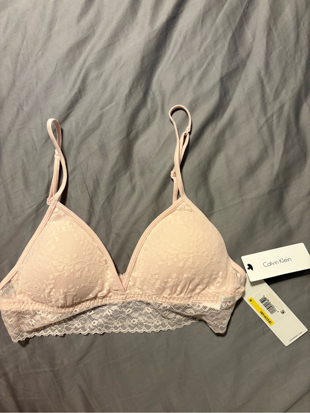 New Calvin Klein Lightly Lined Triangle Bra Pink Size Medium